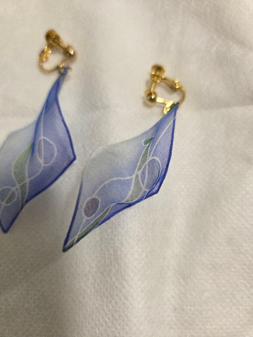 加賀友禅 イヤリング 絹100% — image 5
