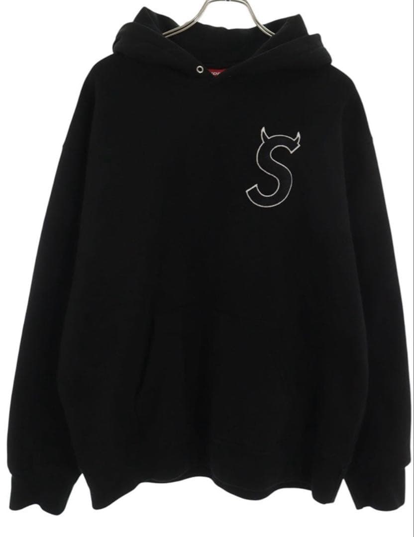 Supreme Sロゴ ブラック パーカー Sツノ シュプリーム　L 22AW — image 2