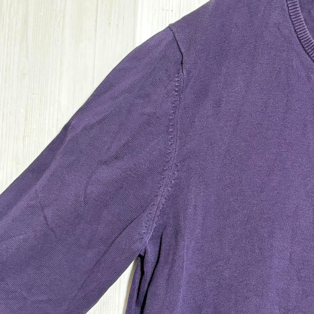 エスオリバー　ラウンドネック 長袖ニット　濃紫　L — image 5