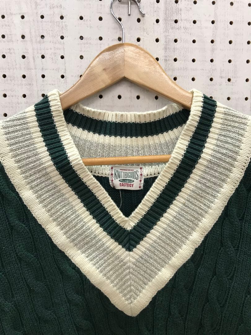 EAST BOY アイビー プレッピー オールド古着 チルデン コットンニット — image 3