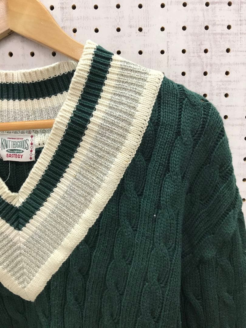 EAST BOY アイビー プレッピー オールド古着 チルデン コットンニット — image 4
