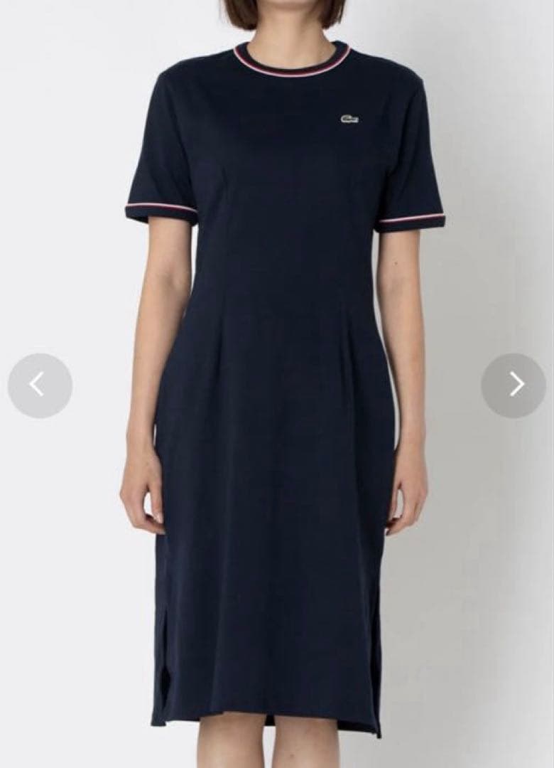 LACOSTE ラインリブTシャツドレス ワンピース — image 3