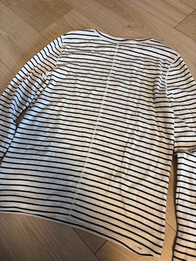 UNFILO コットンカシミヤクルーネックカットソー ボーダー S — image 4