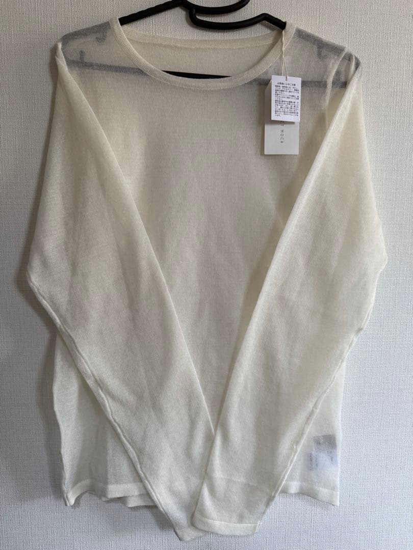 タグ付! SELECT MOCA シアー シースルー 長袖Tシャツ アイボリー — image 2