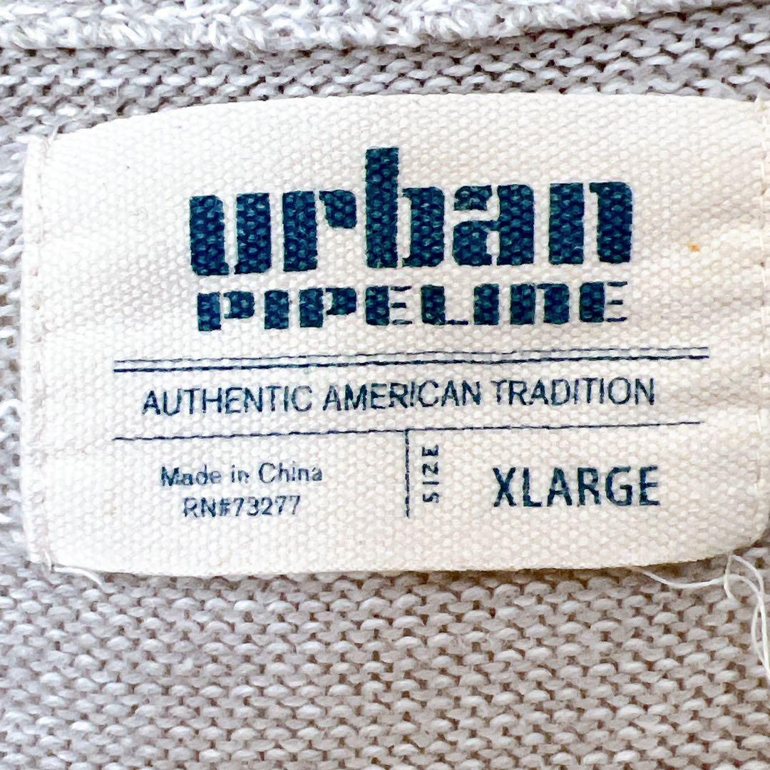 ☘️ アーバンパイプライン ニット ハーフジップ ボーダー XL 灰 綿混 — image 4