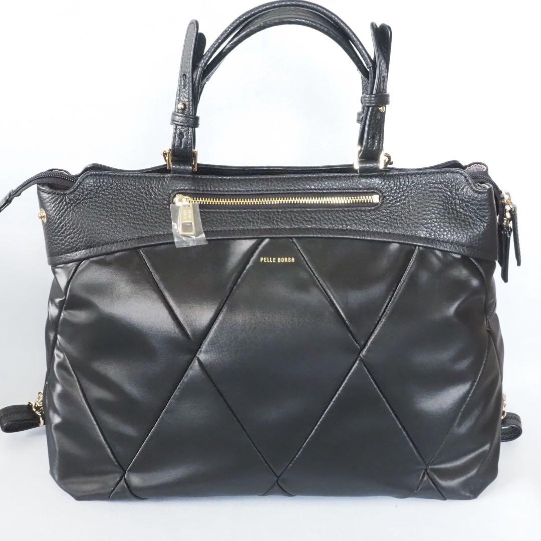 ペレボルサ PELLE BORSA 3WAYリュック （ブラック）　新品未使用 — image 2