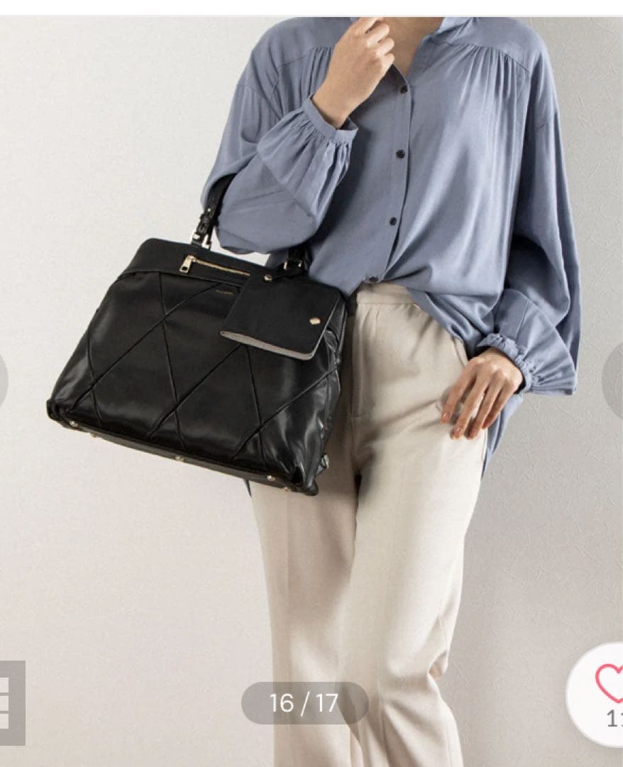 ペレボルサ PELLE BORSA 3WAYリュック （ブラック）　新品未使用 — image 3