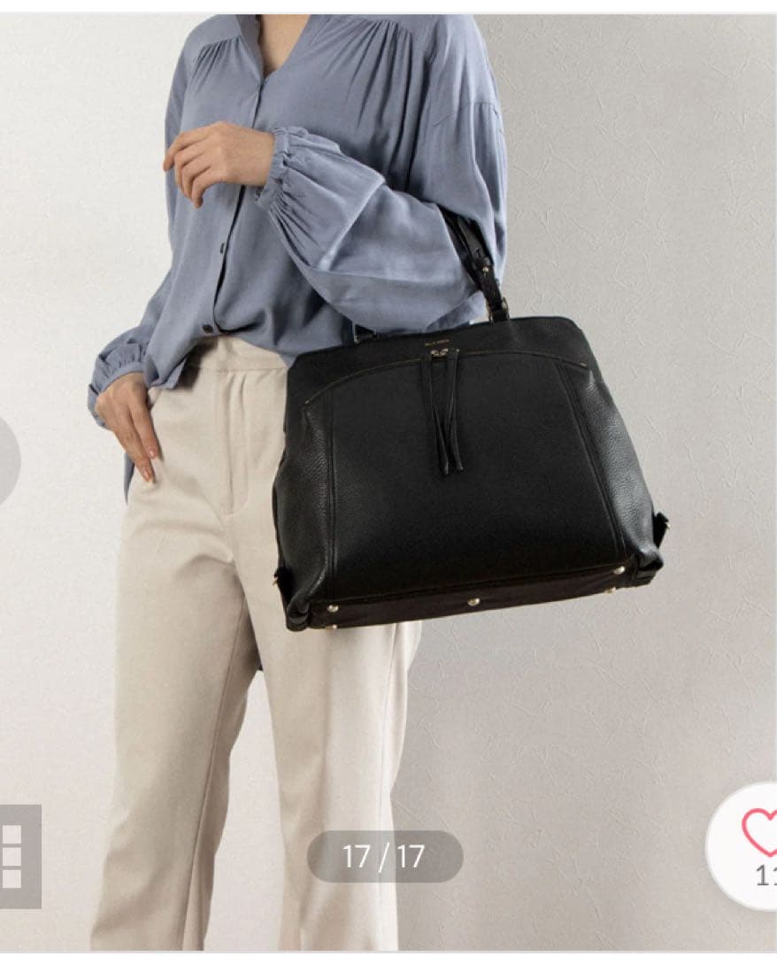 ペレボルサ PELLE BORSA 3WAYリュック （ブラック）　新品未使用 — image 4