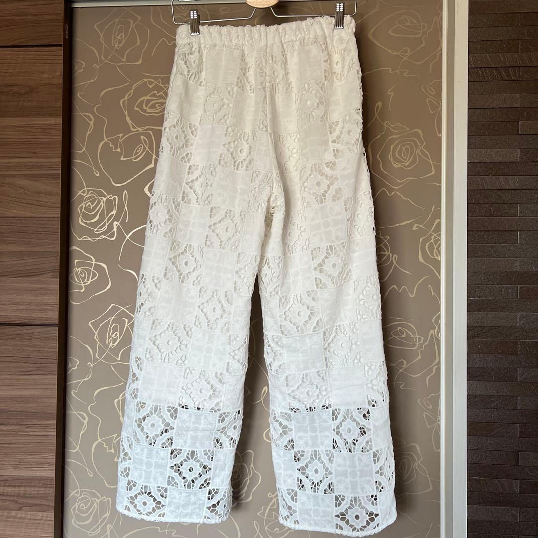 お値下げ‼️今期　美品　希少　SLOBE IENA コットンレースイージーパンツ — image 3