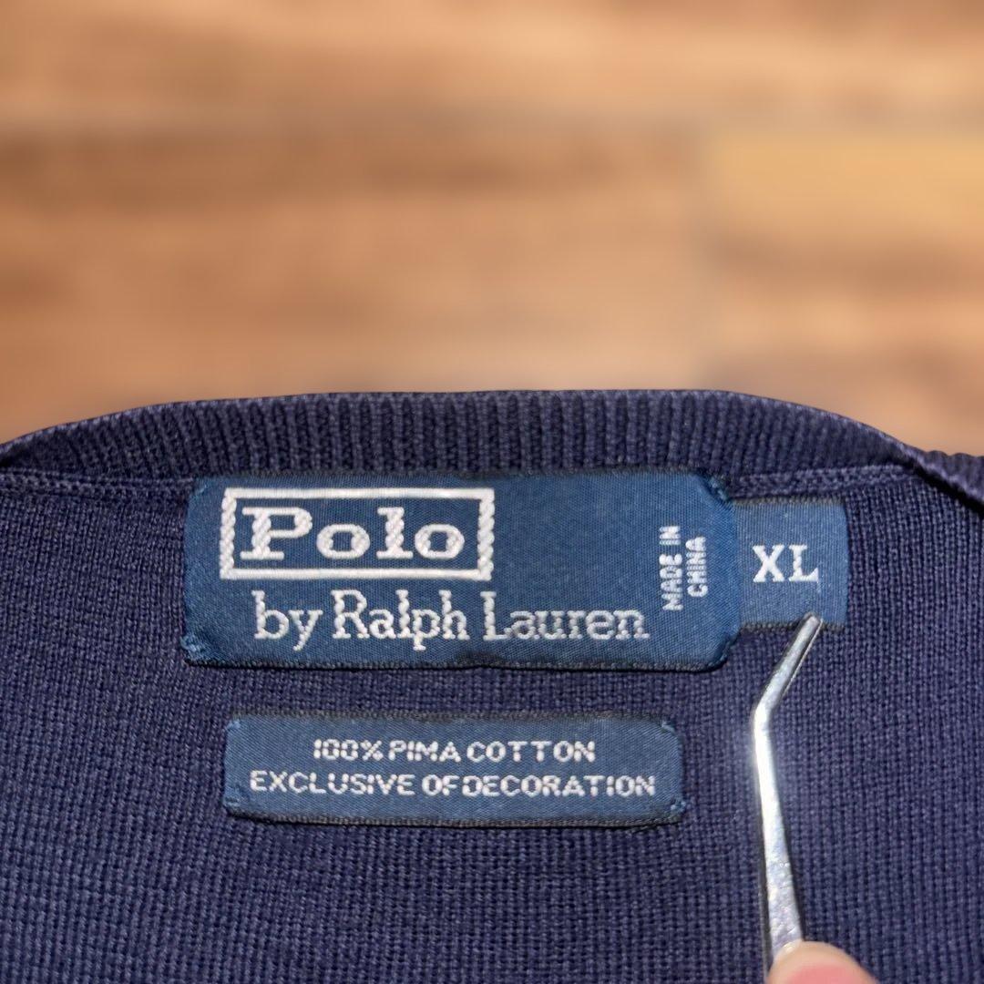 ralphlauren ラルフローレン vネックニット 薄手 90s 茄子紺 — image 2