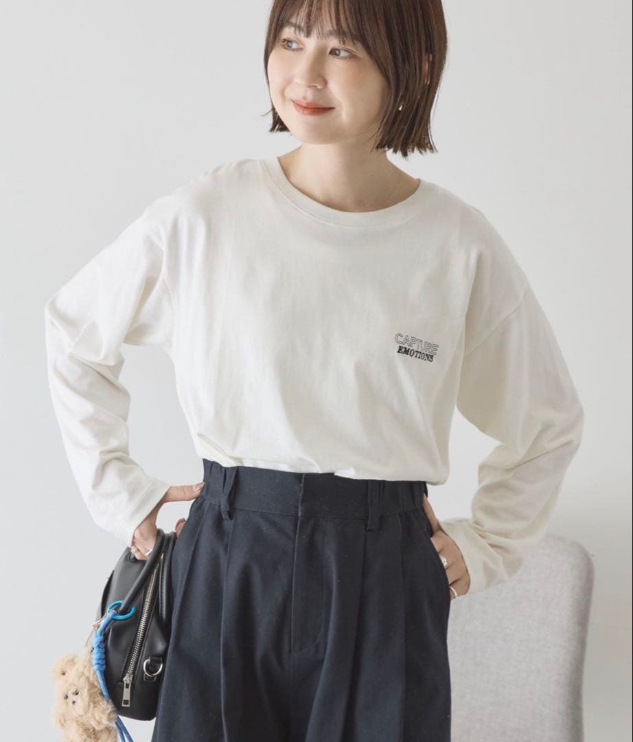 新品　アメリカンホリック　NURTURING 刺繍ロゴロンT オフホワイト　Ｌ — image 3