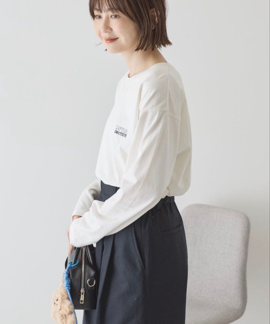 新品　アメリカンホリック　NURTURING 刺繍ロゴロンT オフホワイト　Ｌ — image 5