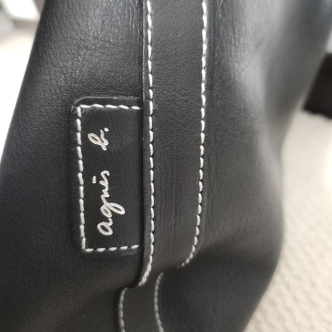 agnès b. Voyage ブラックレザーハンドバッグ — image 2
