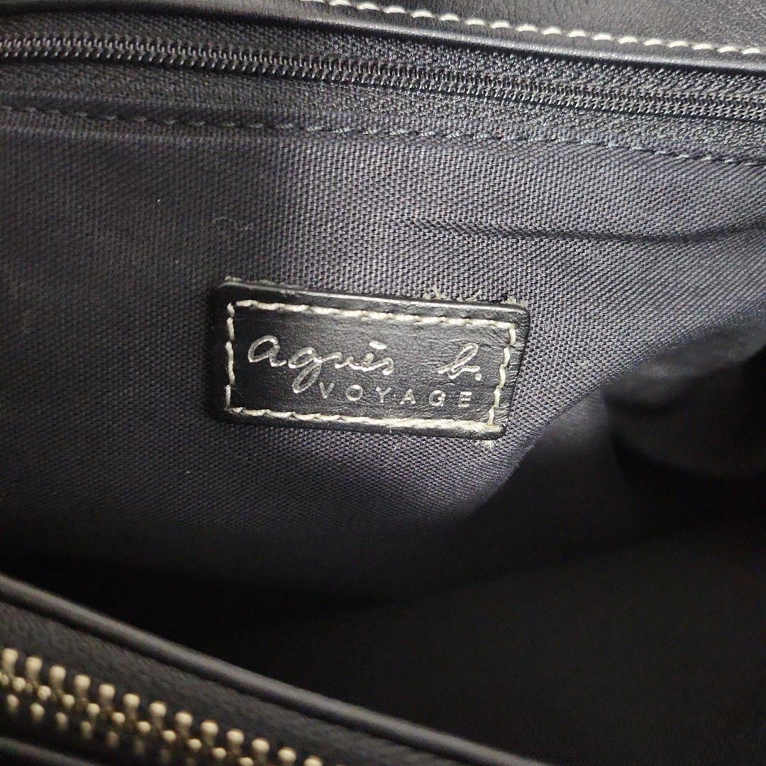 agnès b. Voyage ブラックレザーハンドバッグ — image 3