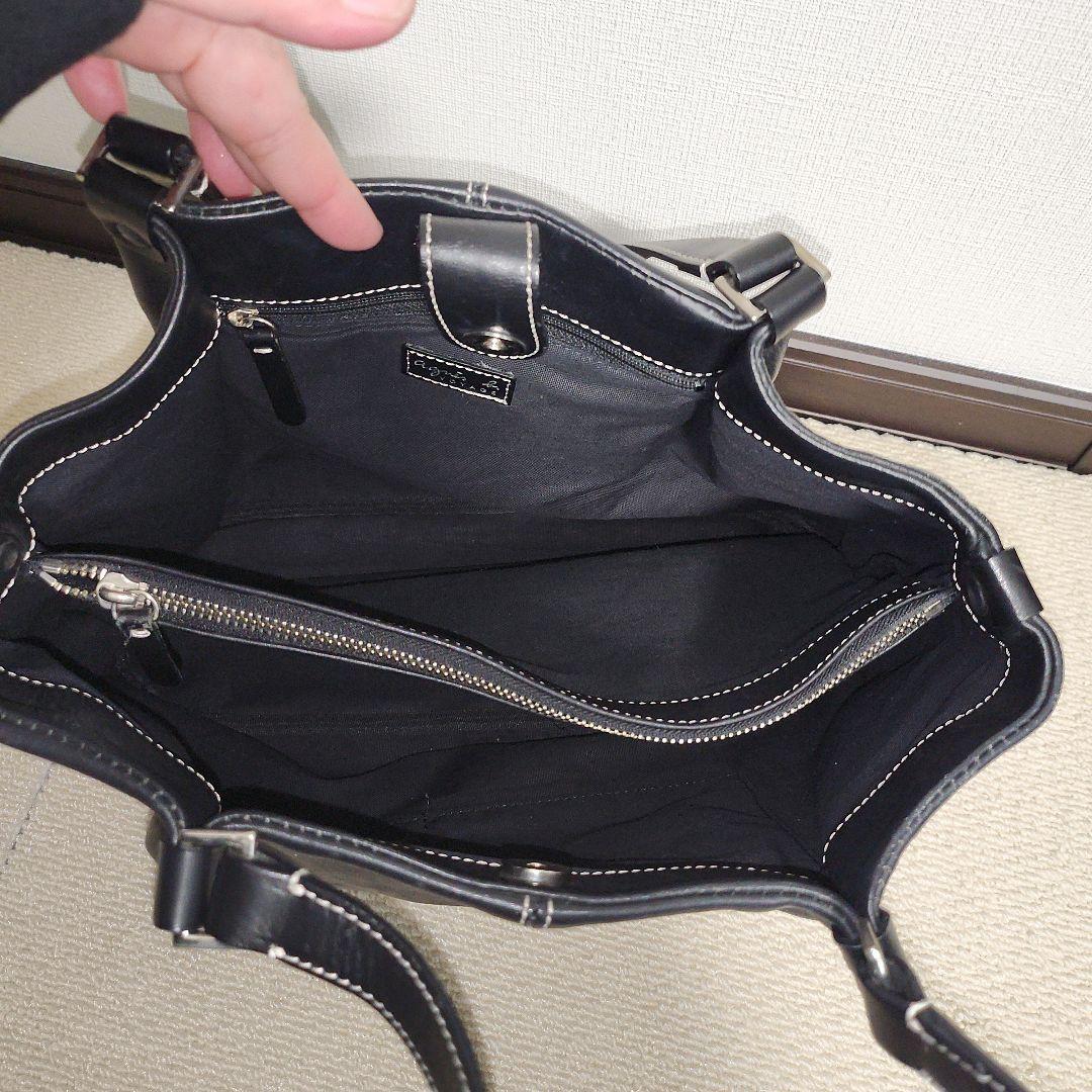 agnès b. Voyage ブラックレザーハンドバッグ — image 4