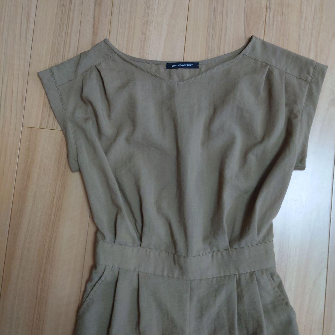 PAGEBOY 半袖 ワンピース ベージュ スリット入り — image 2