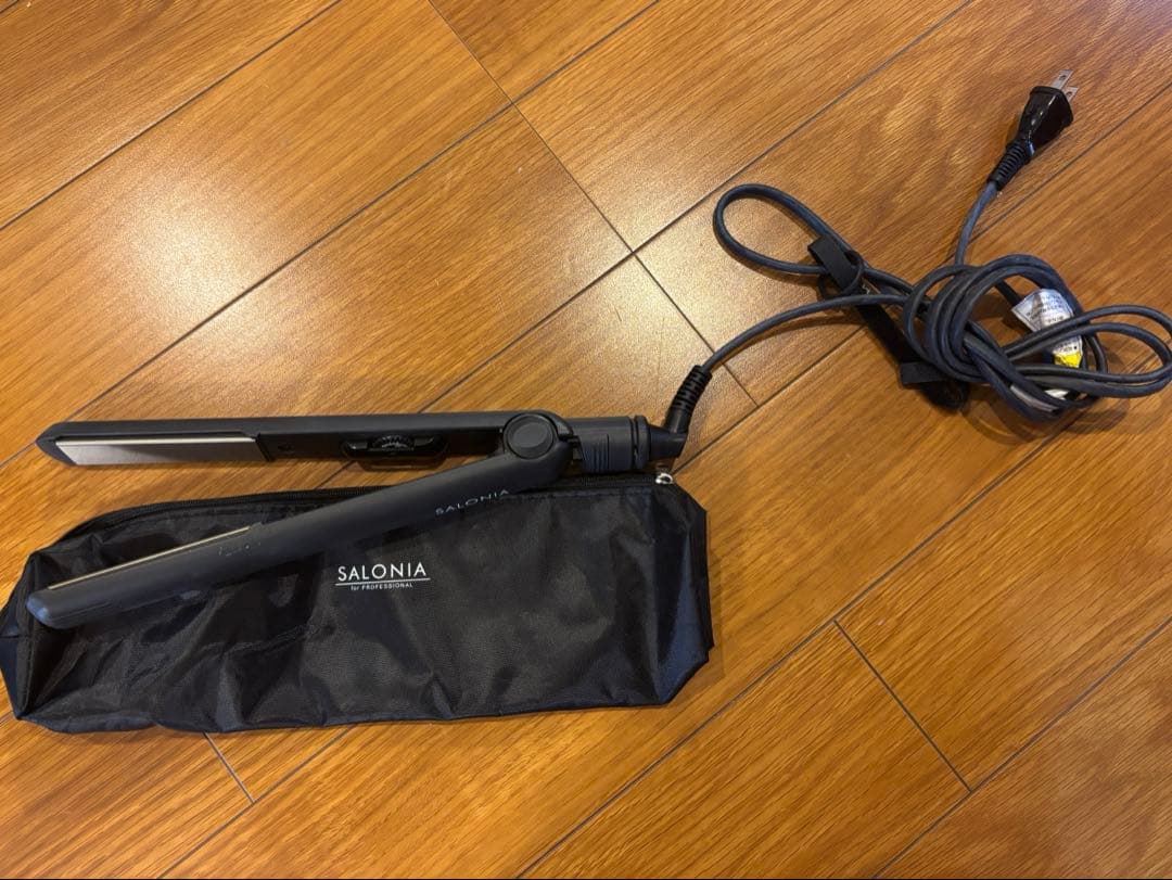 SALONIA ストレートヘアアイロン ブラック 専用ポーチ付き — image 2