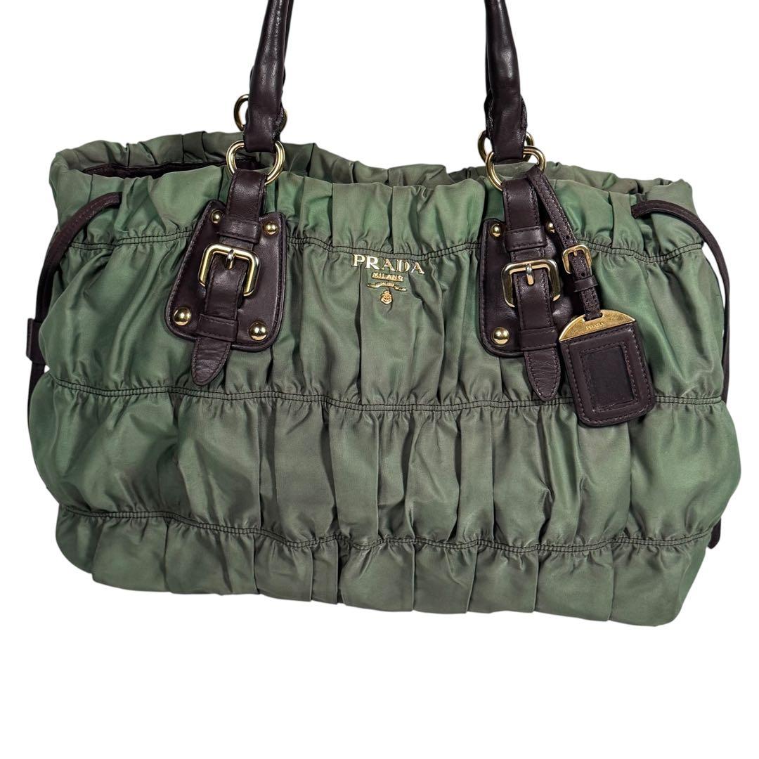 PRADA プラダ テスート ナイロン ギャザー ハンドバッグ 2way — image 2