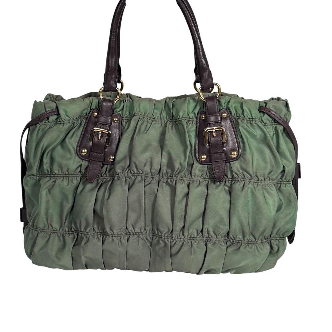 PRADA プラダ テスート ナイロン ギャザー ハンドバッグ 2way — image 3