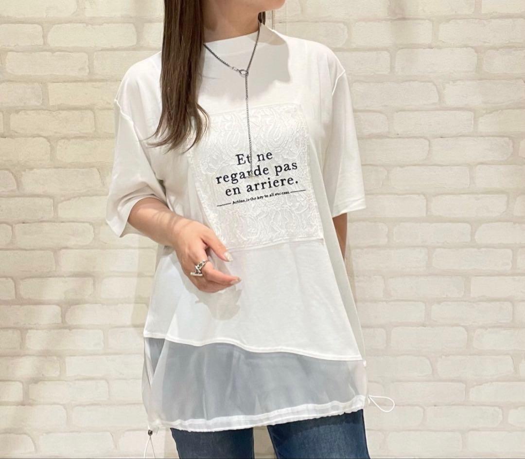 33℃ サーティスリーディグリー　レースパッチドライタッチプルオーバー　Tシャツ — image 2