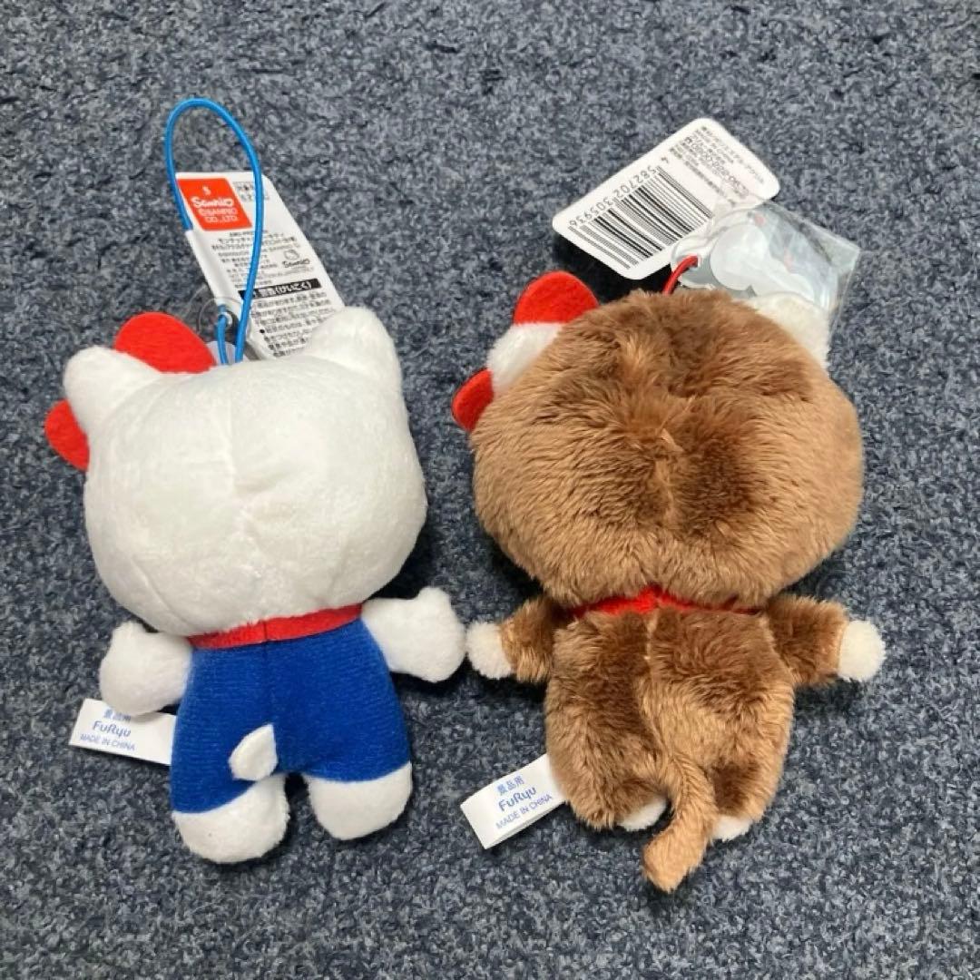 モンチッチ×ハローキティ おそろいアクリルチャーム付きマスコット ぬいぐるみ — image 2