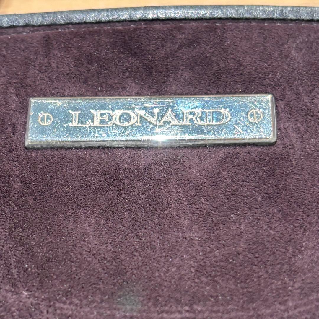 【LEONARD】レオナール スエード×スカーフ柄 ハンドバッグ ボルドー — image 3