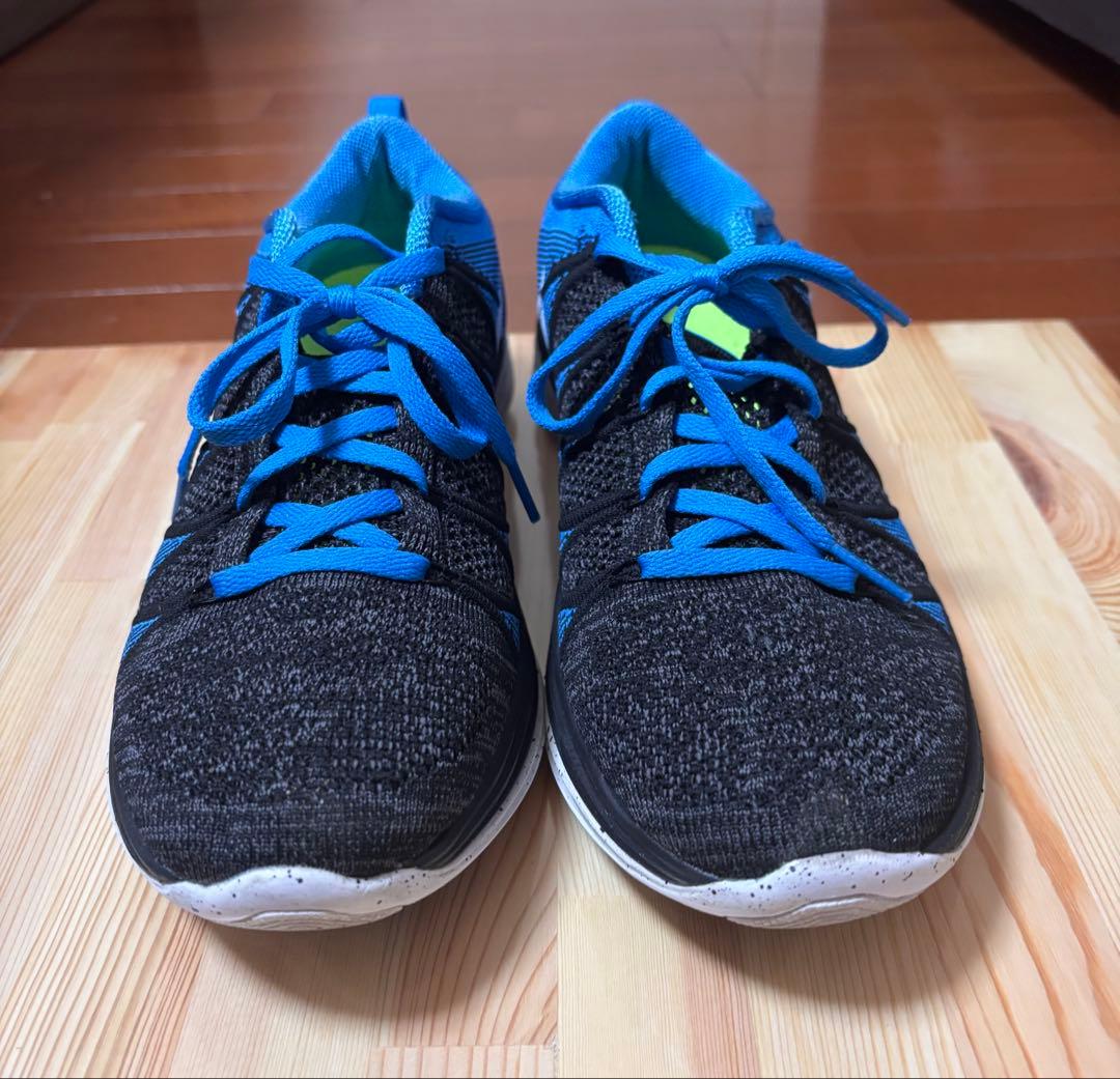 【美品】NIKE フライニット ルナ 2（26.5cm）ランニングシューズ 青 — image 3