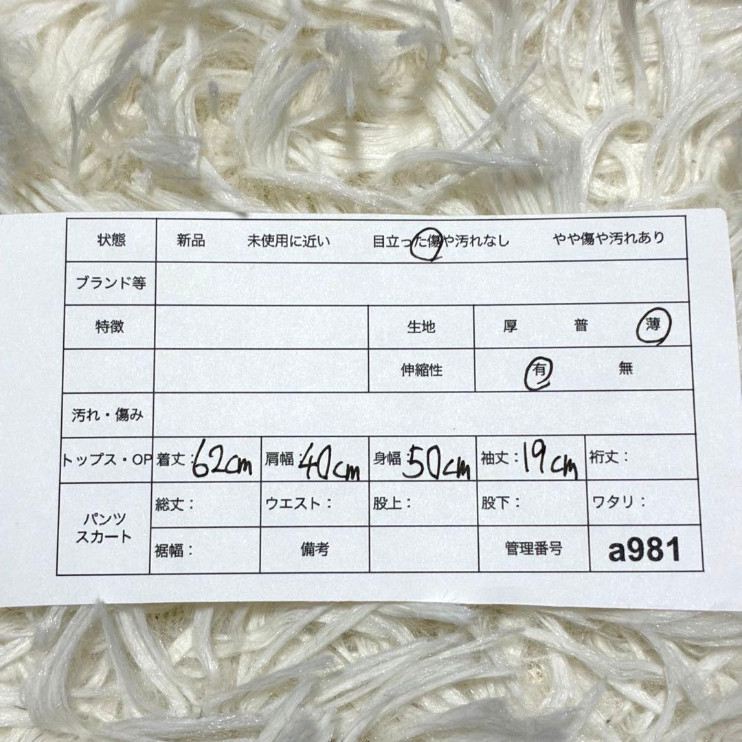 ストレンジヘブン レーストップス 半袖 白/水色 L 花柄レース きれいめ — image 2