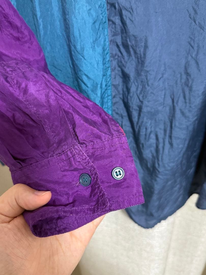 sen 古着 color switching silk shirt — image 4