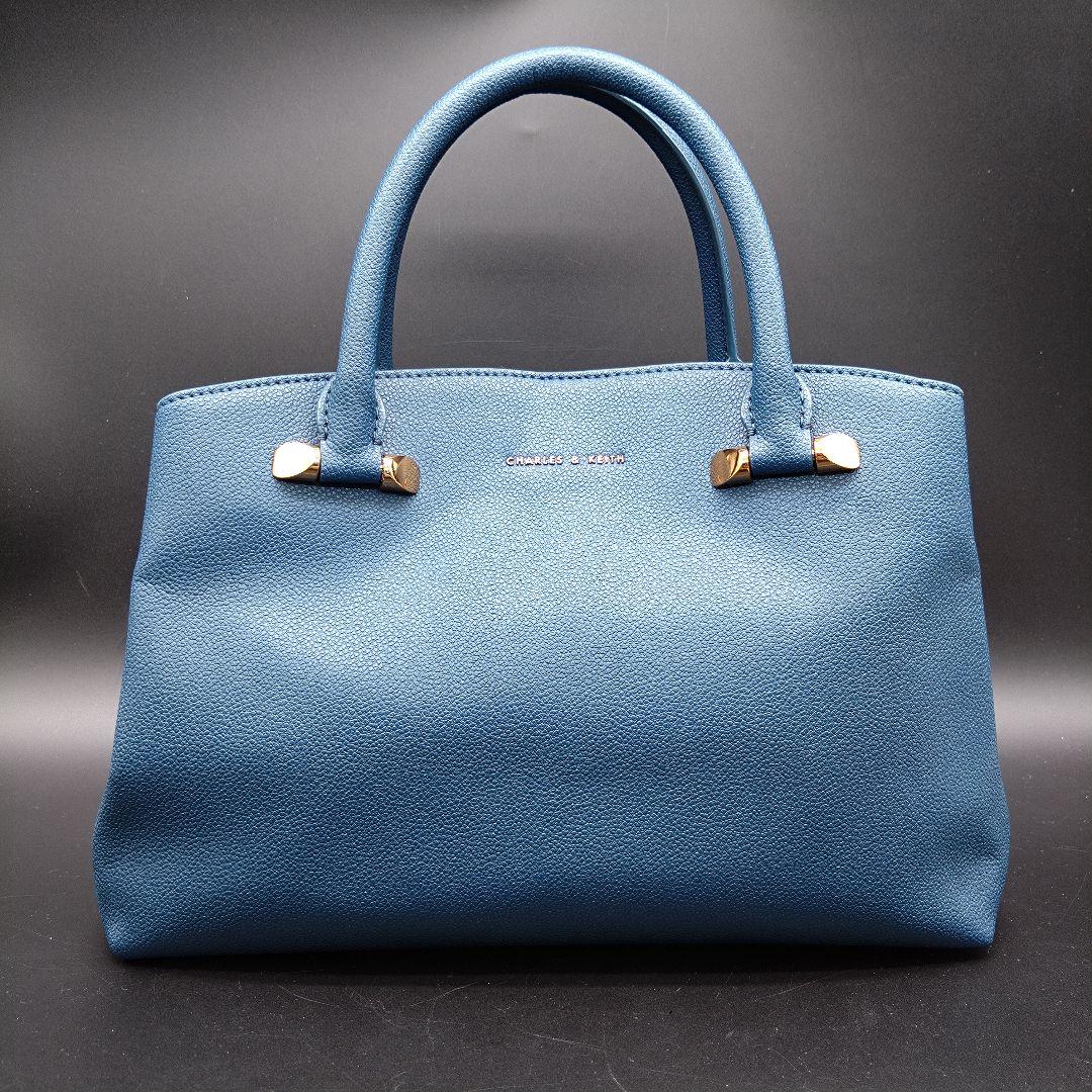 【美品】CHARLES&KEITH 2WAY ハンドバッグ ブルー系 ストラップ — image 3