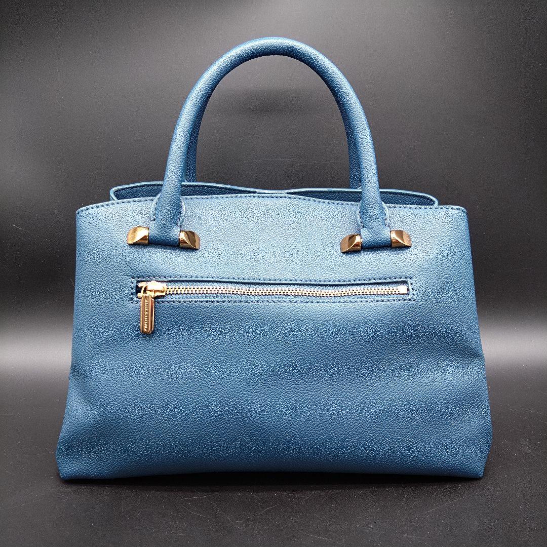 【美品】CHARLES&KEITH 2WAY ハンドバッグ ブルー系 ストラップ — image 4