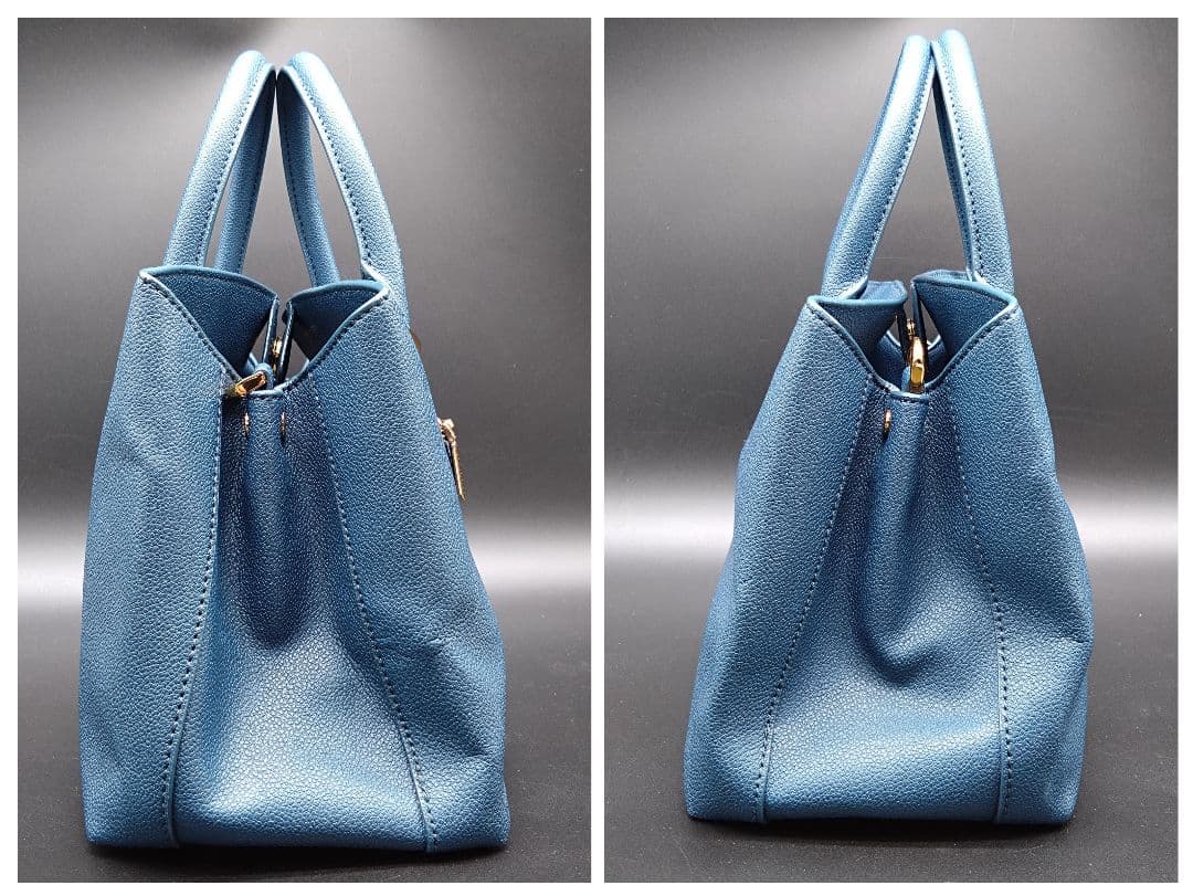 【美品】CHARLES&KEITH 2WAY ハンドバッグ ブルー系 ストラップ — image 5
