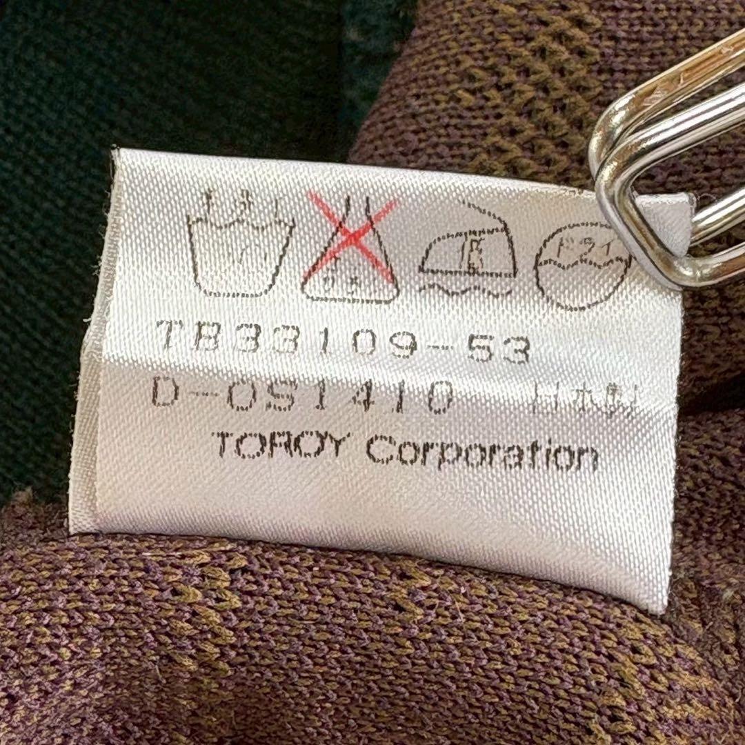 E7-41 TOROY ジャガードチェックニット 日本製 M — image 5