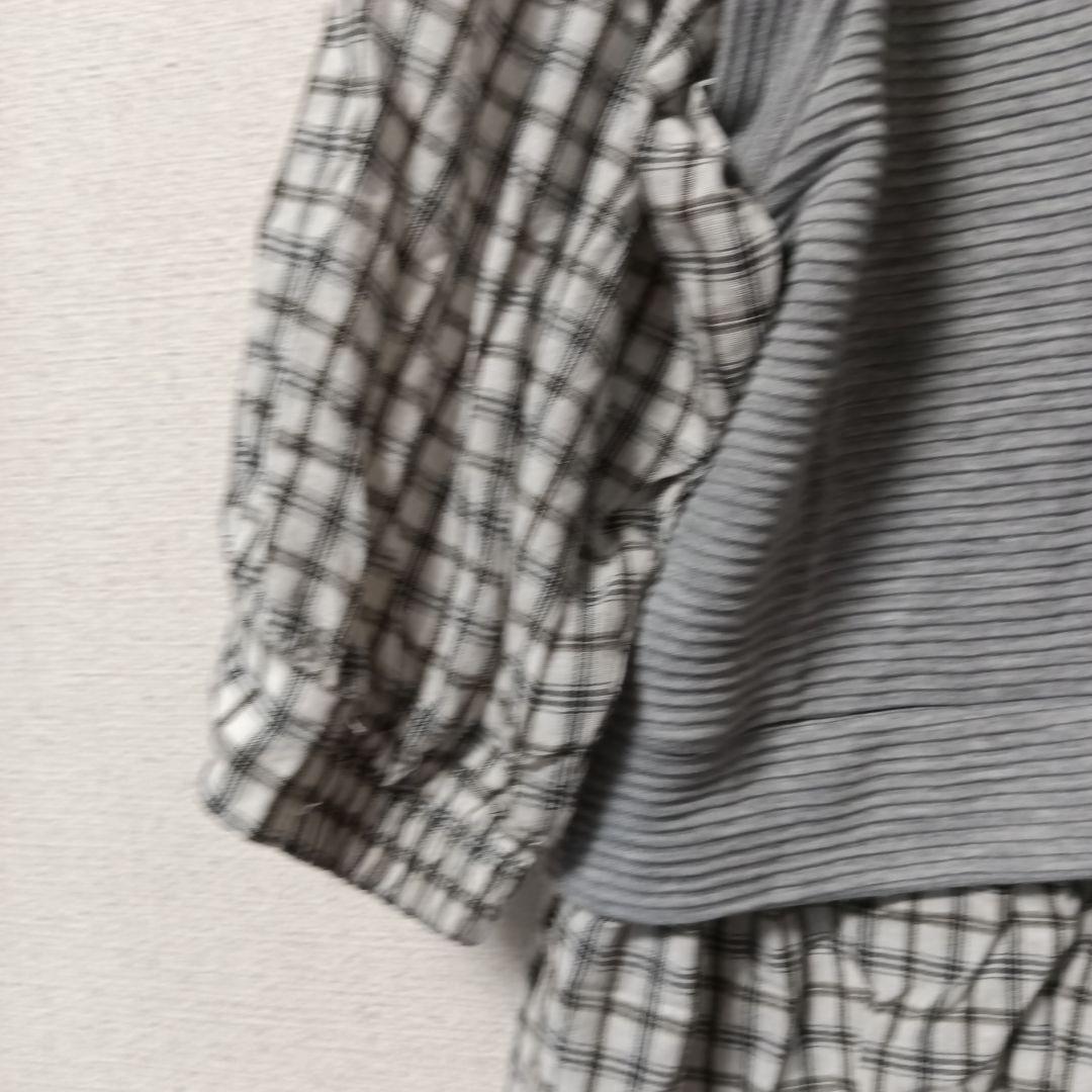 j& flida 長袖 ドッキングプルオーバー グレー チェック — image 4