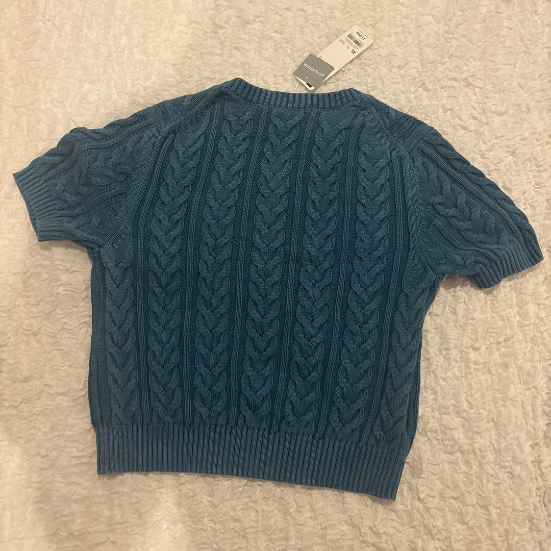 GU ケーブルクルーネックセーター 半袖 ブルー XL — image 2