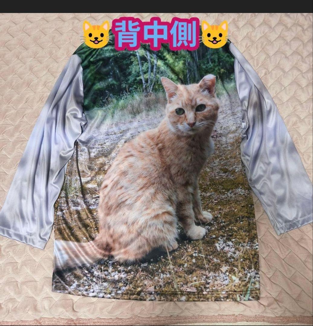 猫シャツ チャトラ プリント 長袖 Mサイズ — image 3