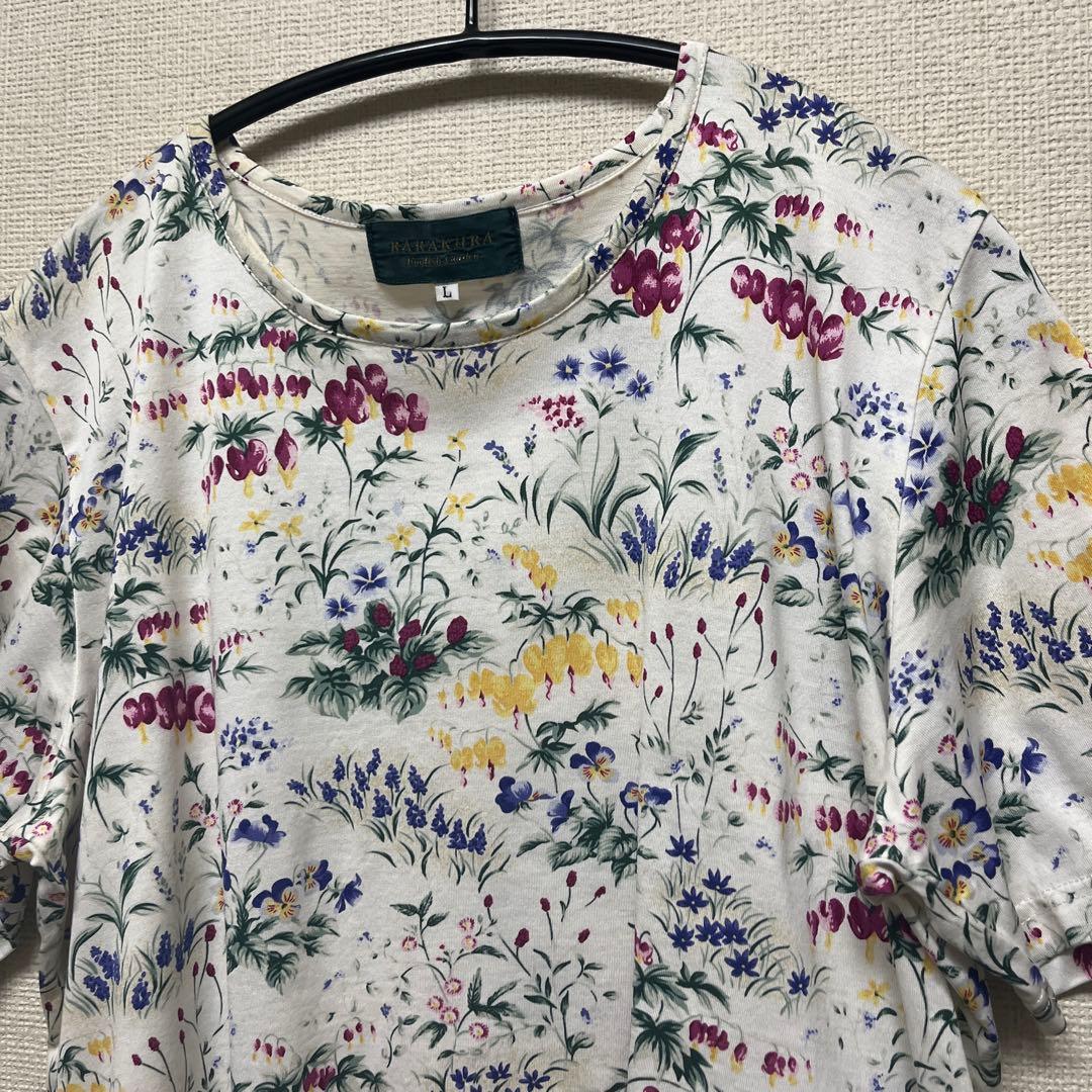BARAKURA カットソー　Tシャツ　花柄　Lサイズ　綿100 — image 2