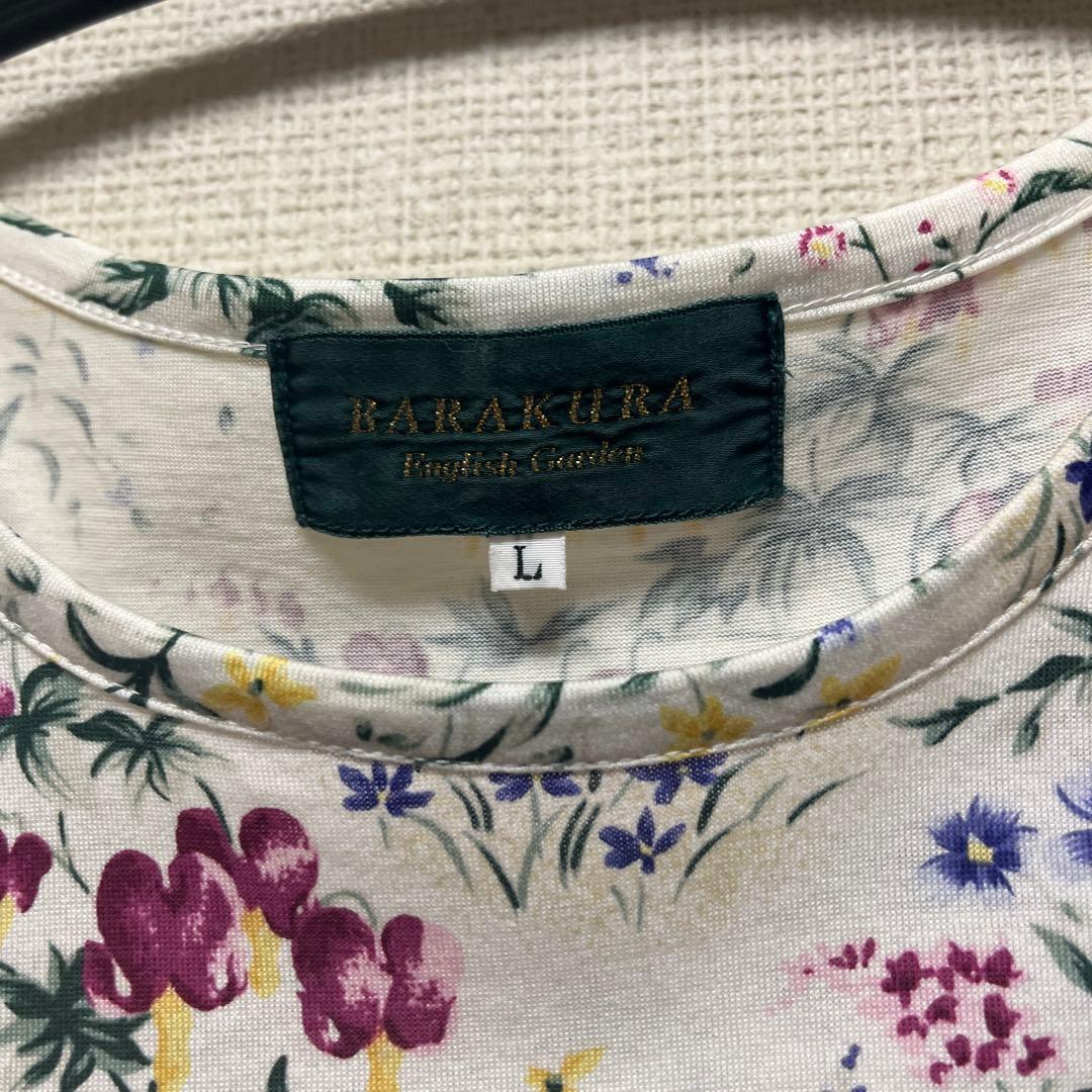BARAKURA カットソー　Tシャツ　花柄　Lサイズ　綿100 — image 3