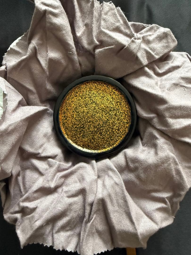 漆器 香合 花柄 黒色　米本匠伯　茶道具 — image 3