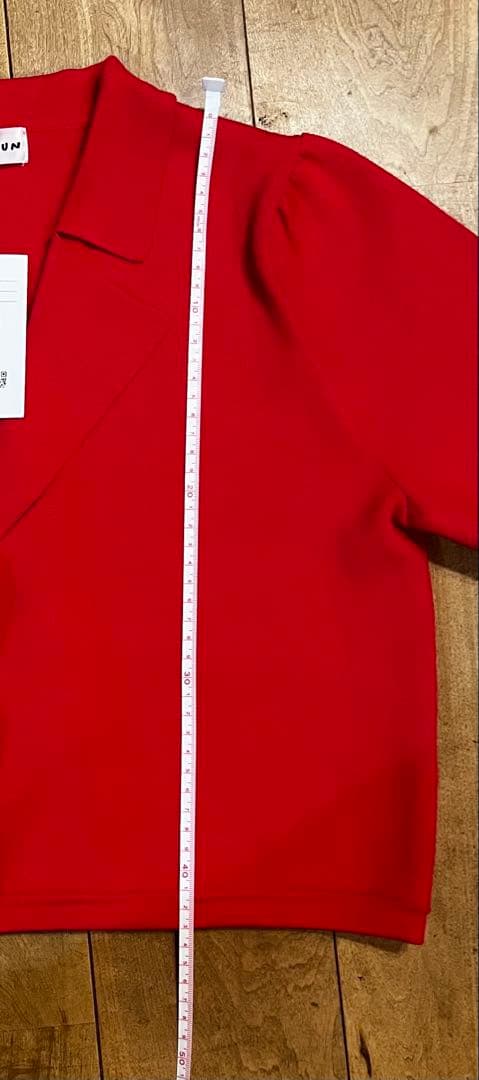 TINA:JOJUN ティーナジョジュン半袖 ニットレッド M 新品タグ付き — image 5