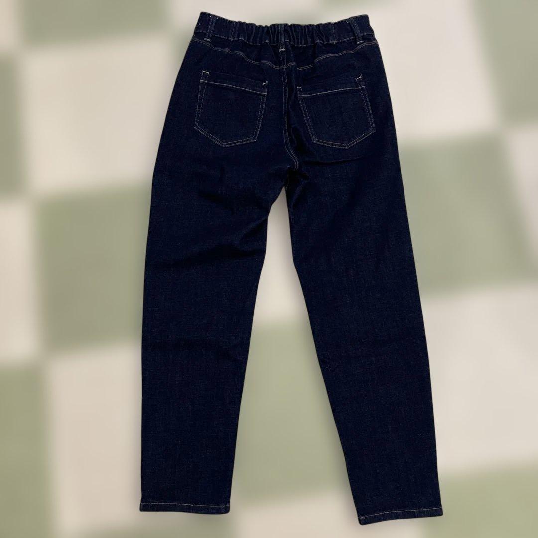 インディゴデニム ストレートパンツ ゴムウエスト　Mサイズ　美品 — image 2