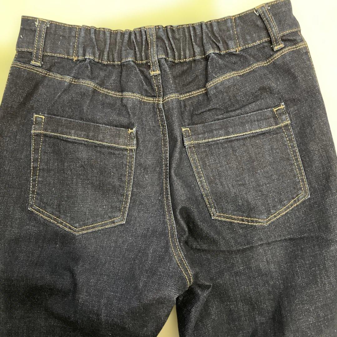 インディゴデニム ストレートパンツ ゴムウエスト　Mサイズ　美品 — image 3