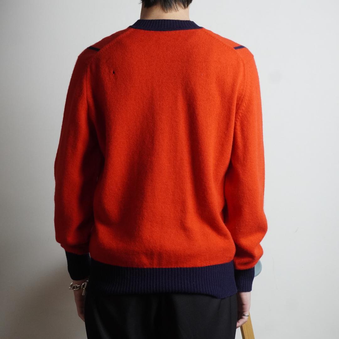 GIVENCHY ストライプ柄Vネックニットセーター レッド/TW417 — image 3