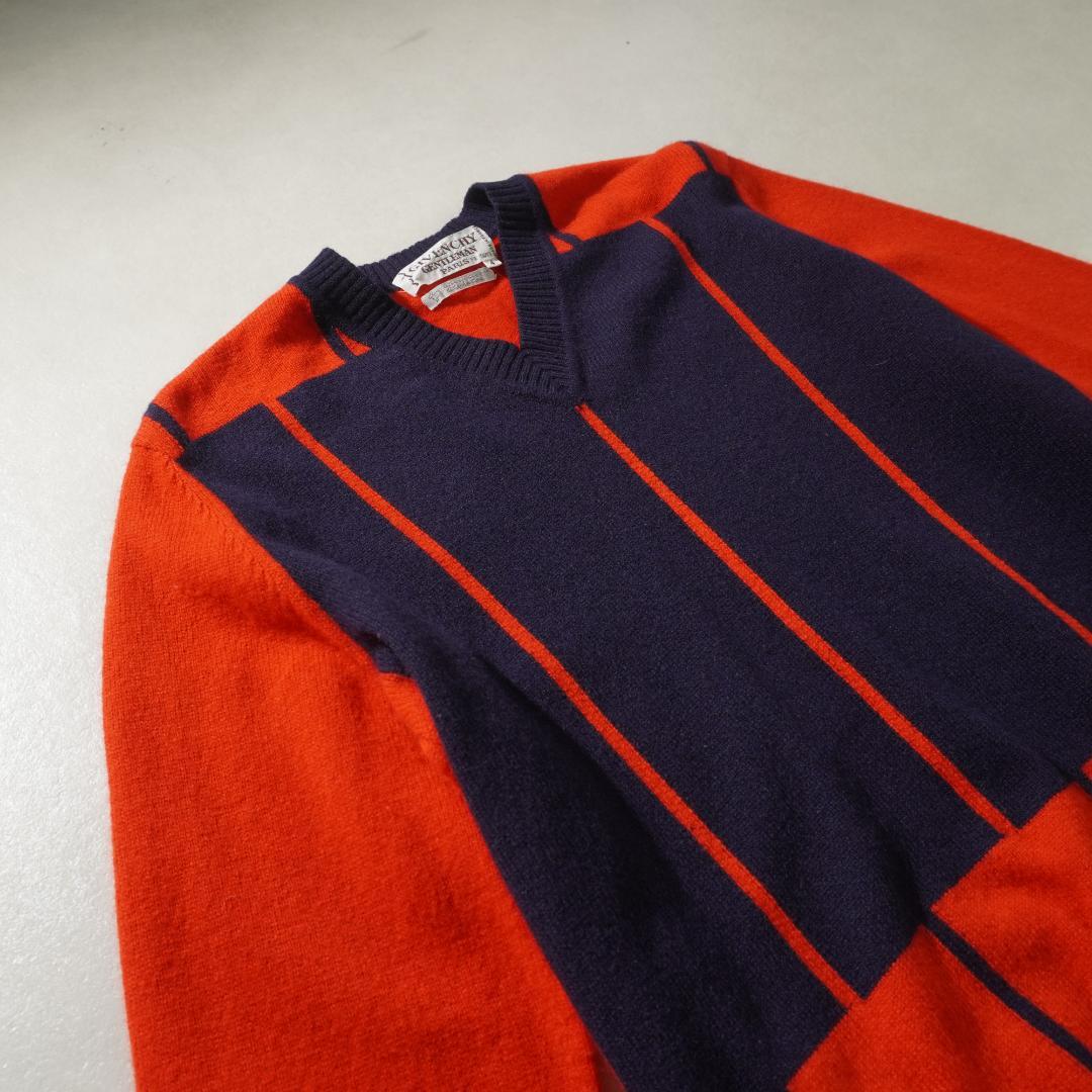 GIVENCHY ストライプ柄Vネックニットセーター レッド/TW417 — image 5