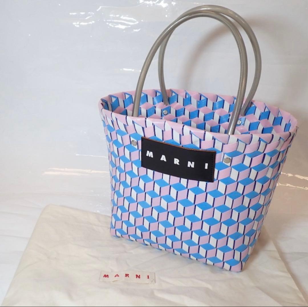 美品　マルニ ピクニックバッグ キューブ柄 — image 2