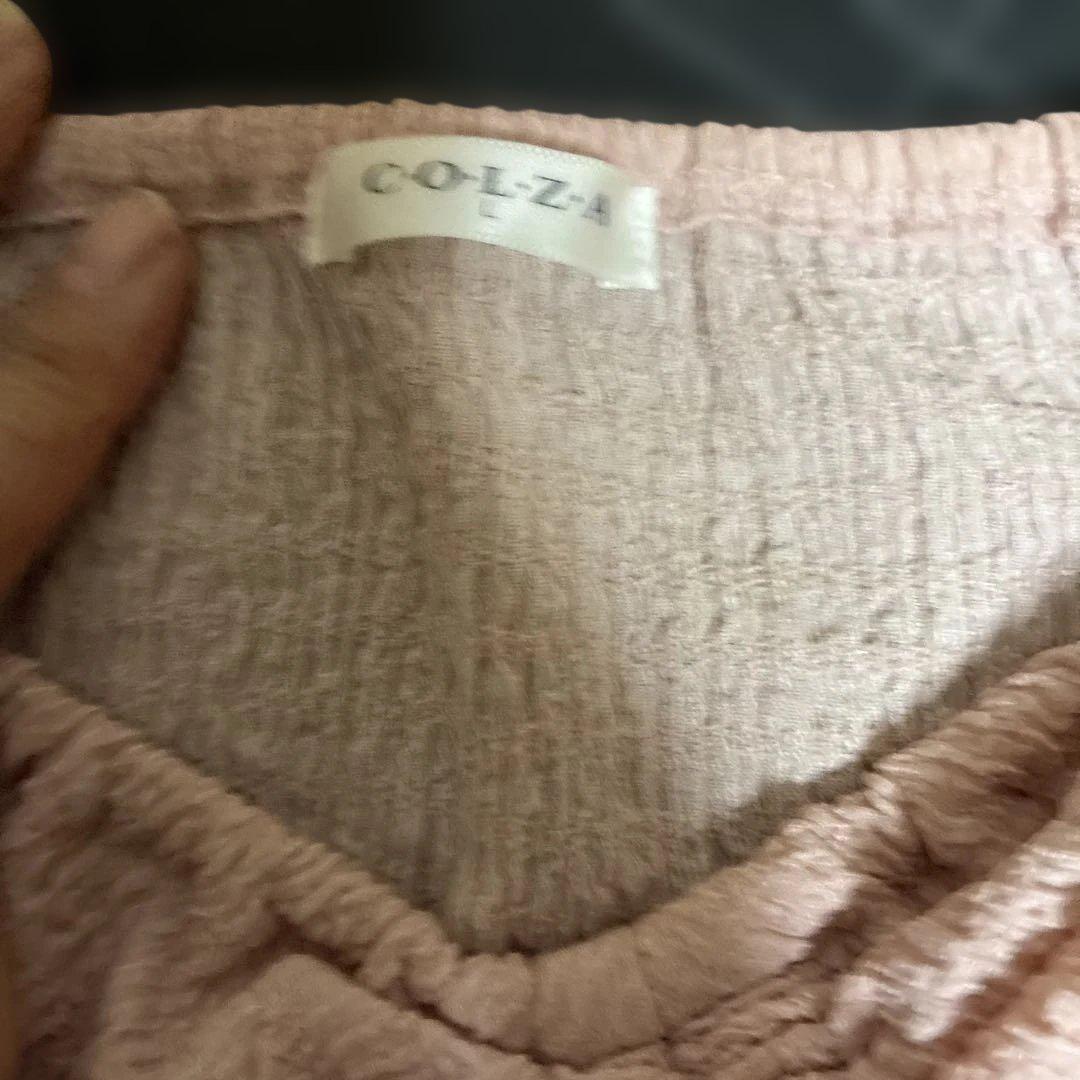 COLZA 長袖 シャーリング トップス ピンク L — image 2