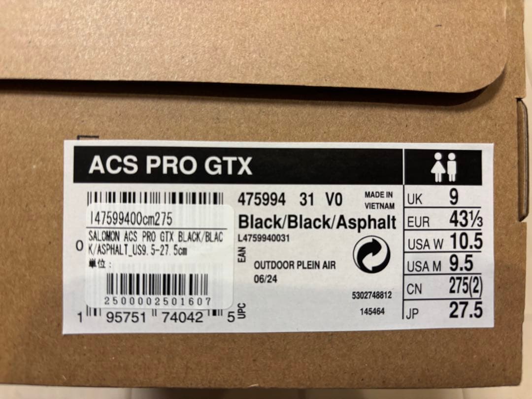 【新品】SALOMON ACS PRO GTX 27.5cm Black — image 5