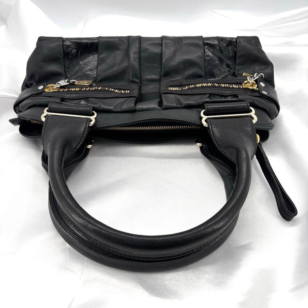 極美品 シーバイクロエ デイトリッパー ハンドバッグ ハンドバッグ 黒 レザー — image 4