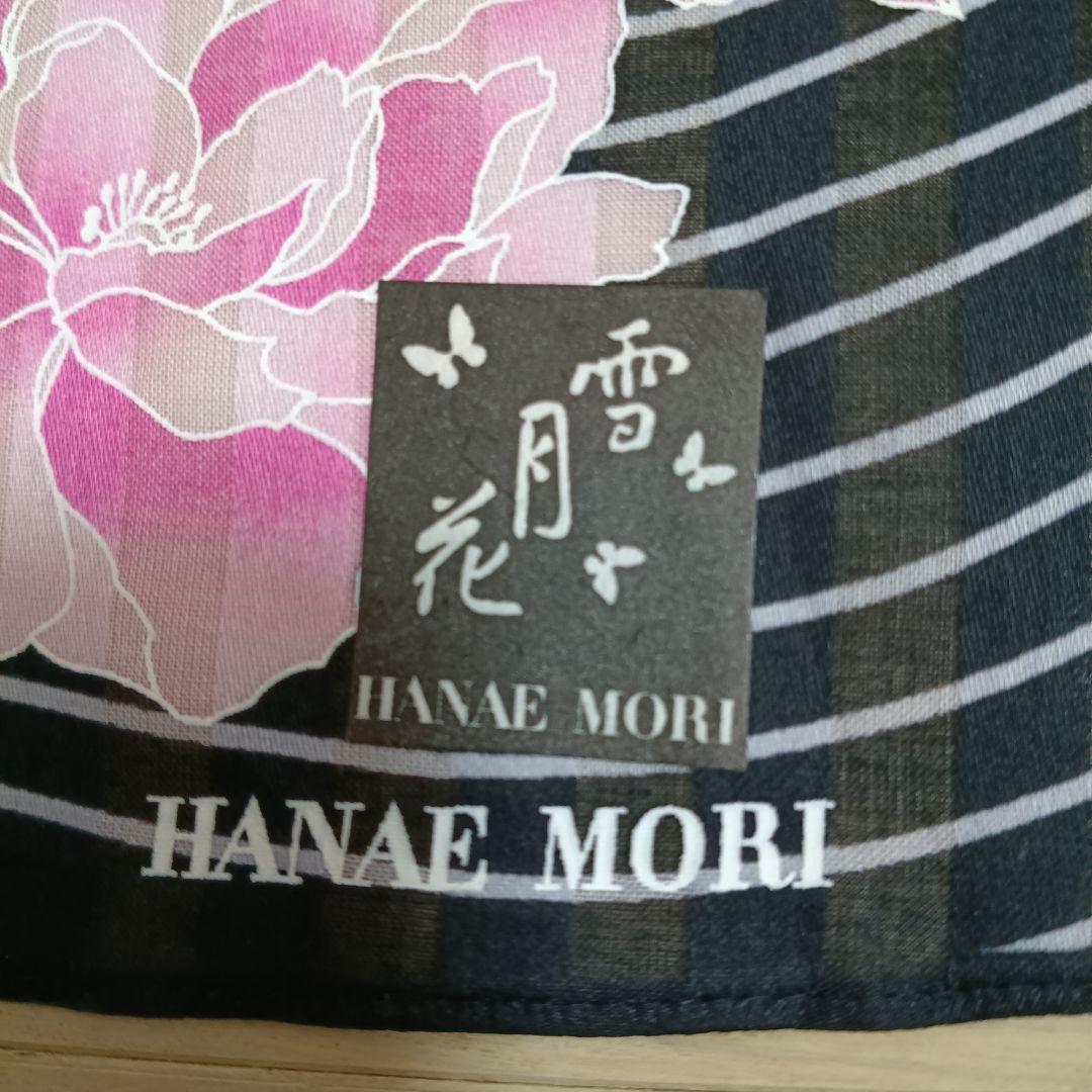 HANAEMORI ハンカチ 花柄 ブラック45.5㌢ — image 2
