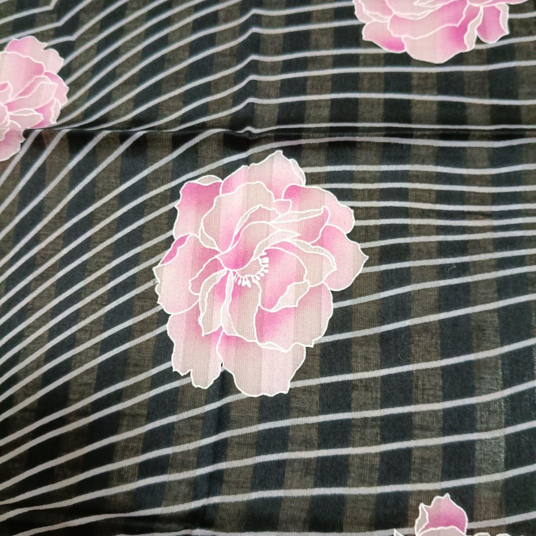 HANAEMORI ハンカチ 花柄 ブラック45.5㌢ — image 3